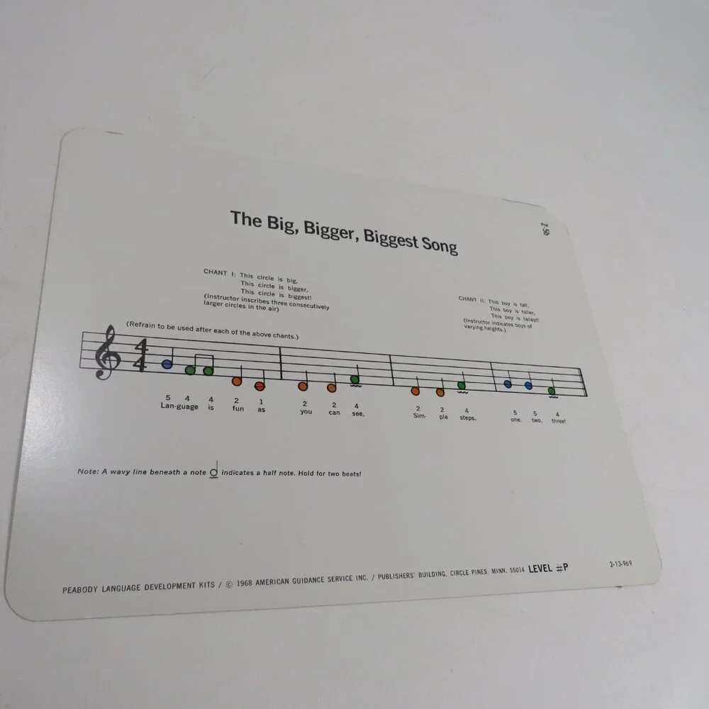 Peabody 60s Xylophone Music (5) Cards DOUBLE SIDED incomplete set